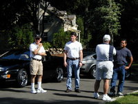 Mike Rosann, Barry Cohen, John Bianchi (back turned), Joe Dorneo